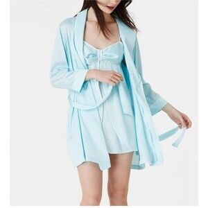Kate Spade 2pc bridal chemise and robe Pastel Blue.